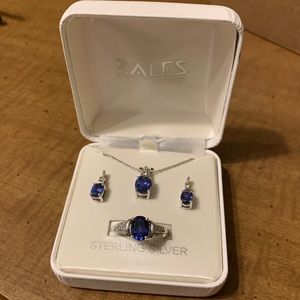 Sapphire Sterling Silver Set